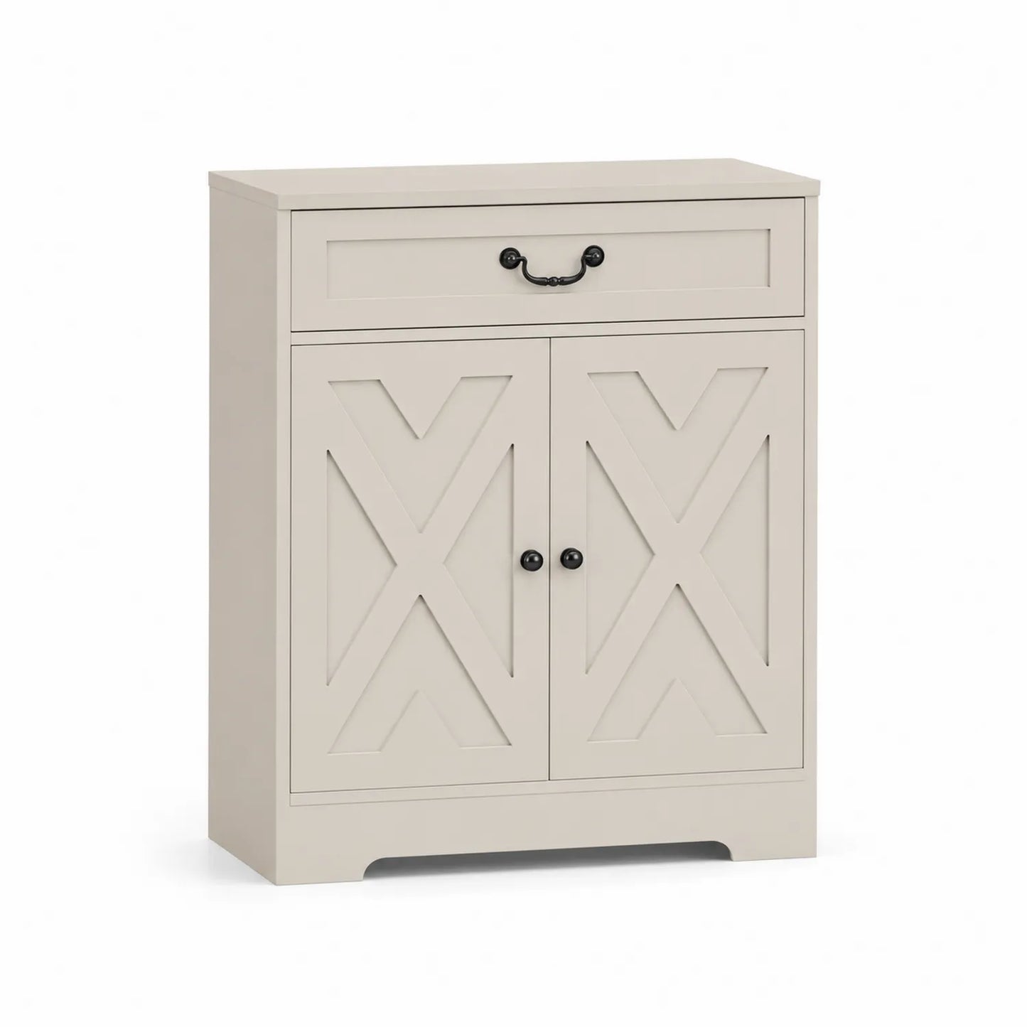 Beiger Holzschuhschrank mit Schublade 86x70x34 cm