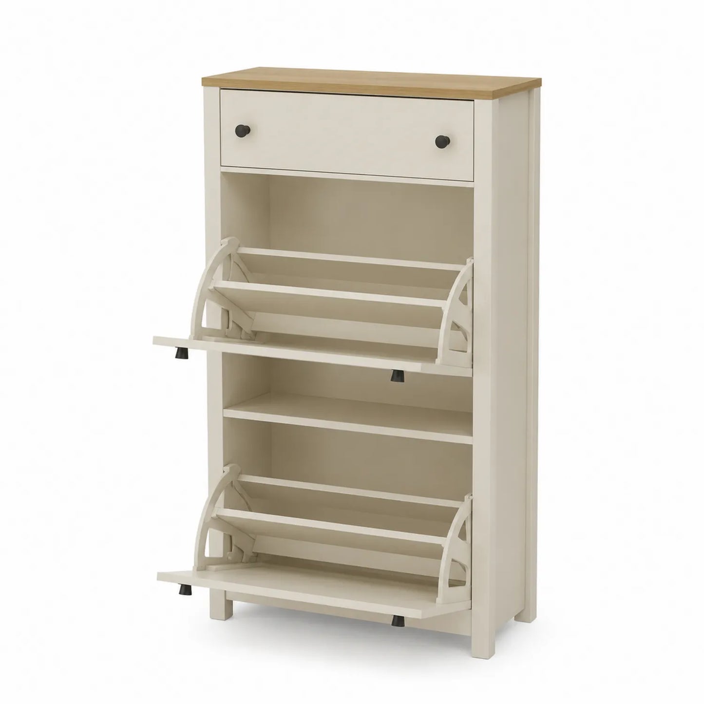 Schuhschrank MDF-Holz Beige mit Schublade