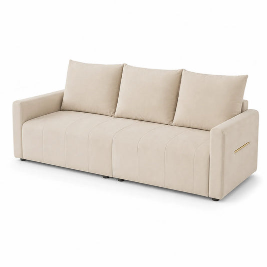 3-Sitzer Sofa Polyester Beige 200cm