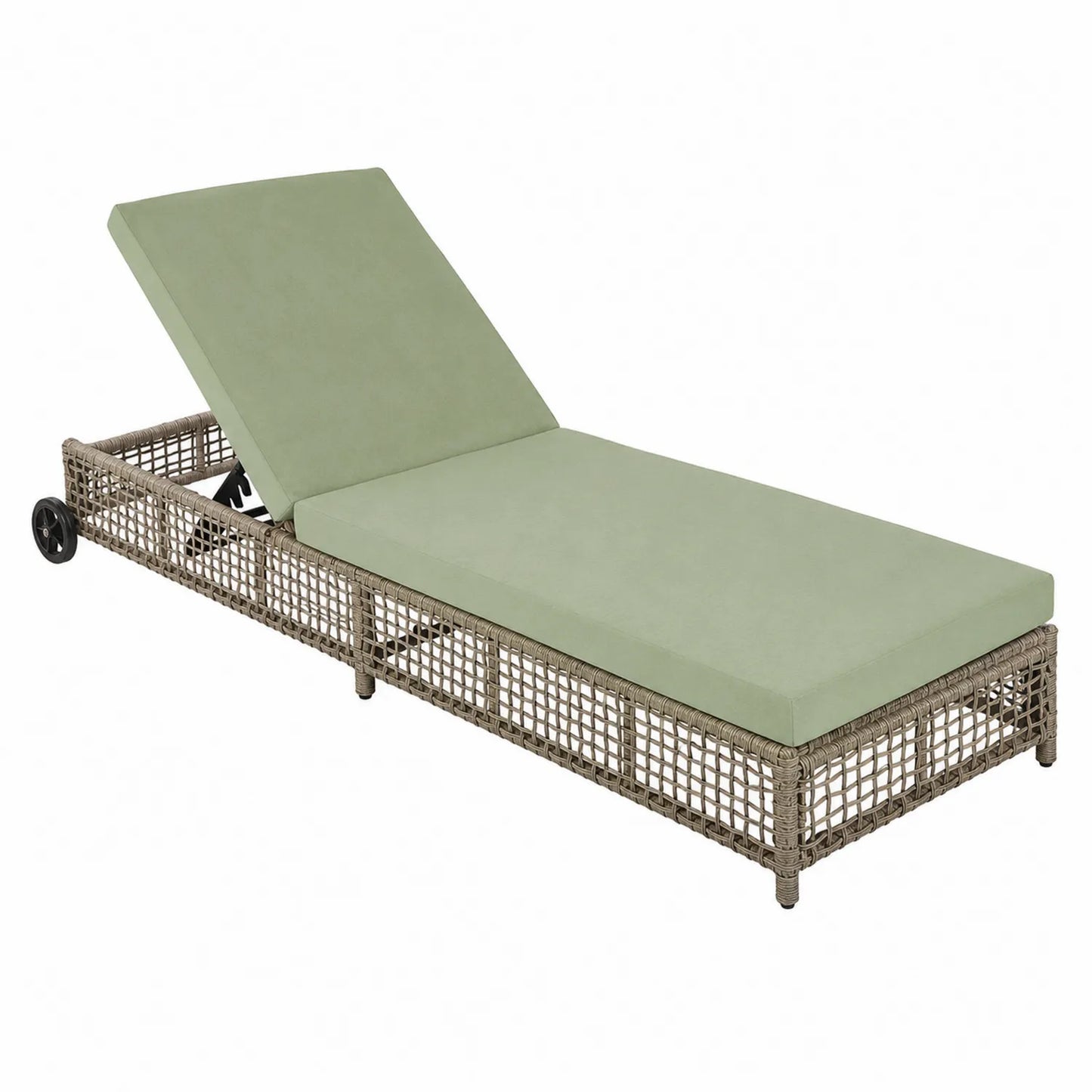 Gartenliege Polyrattan Grün 200x65x30 cm