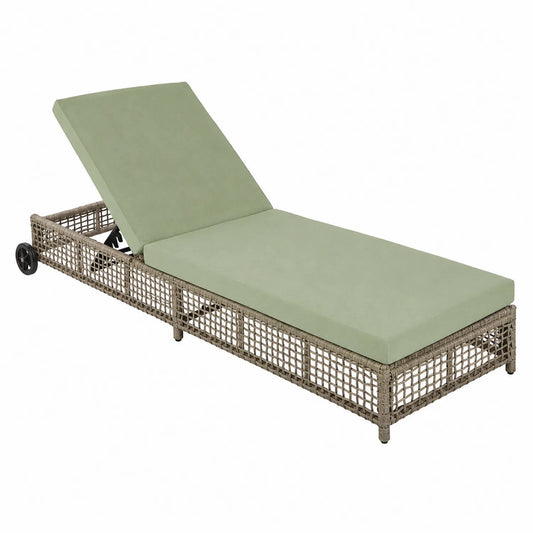 Gartenliege Polyrattan Grün 200x65x30 cm