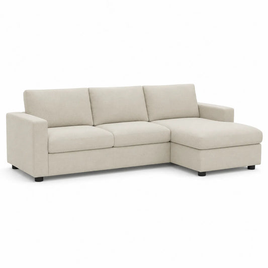 Ecksofa Beige Stoff L-Form 270cm