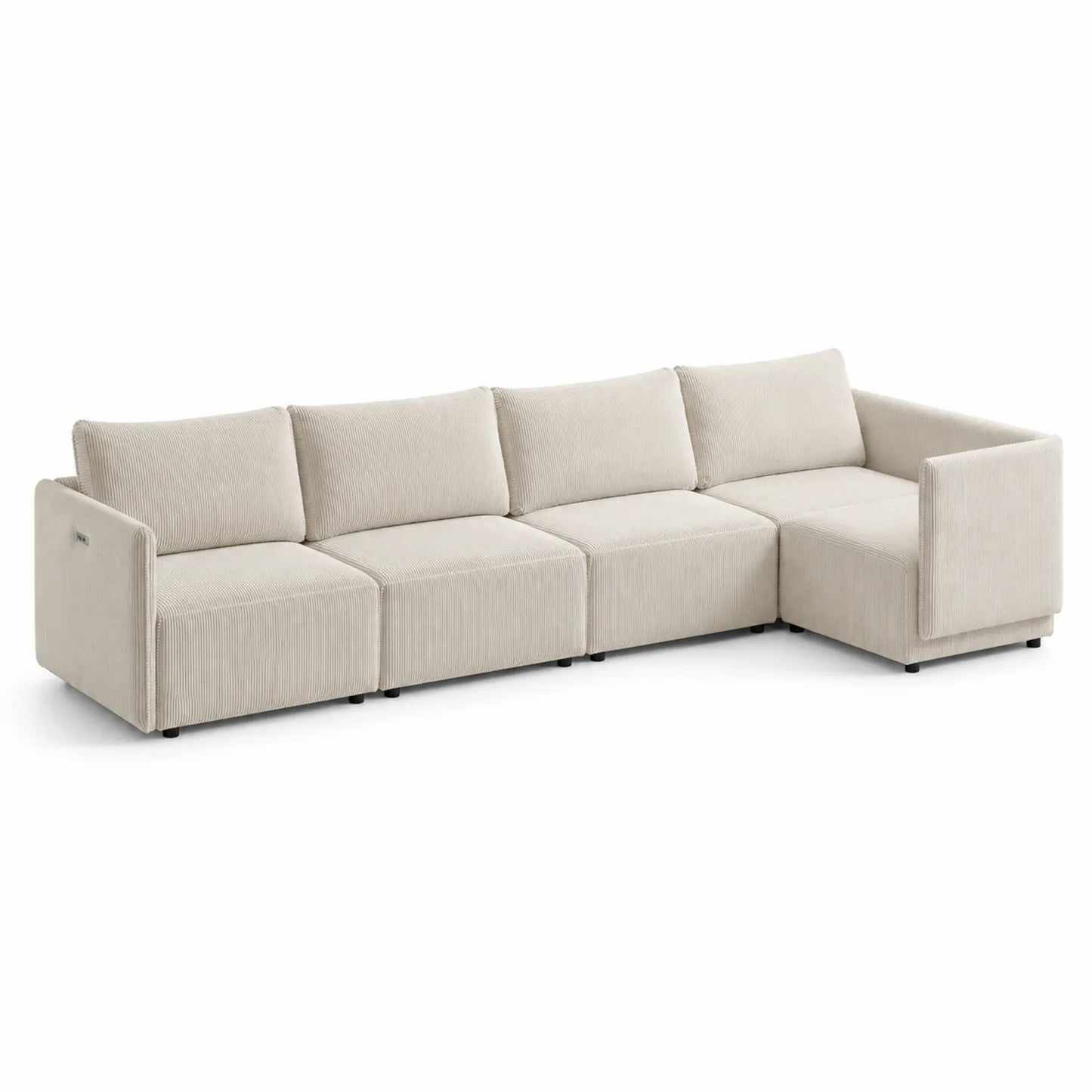 Ecksofa Cordstoff 4-Sitzer 300cm Beige